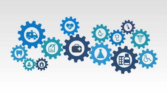 image shows health and social care symbols