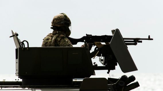 Image of soldier in tank